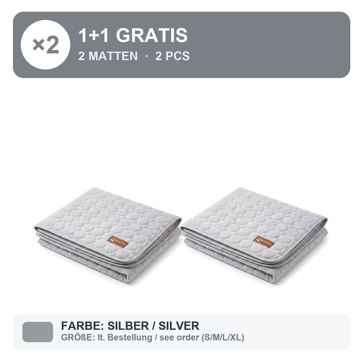 BUNDLE 1+1 = 2 Matten / Silber (Lieferanten-Info)
