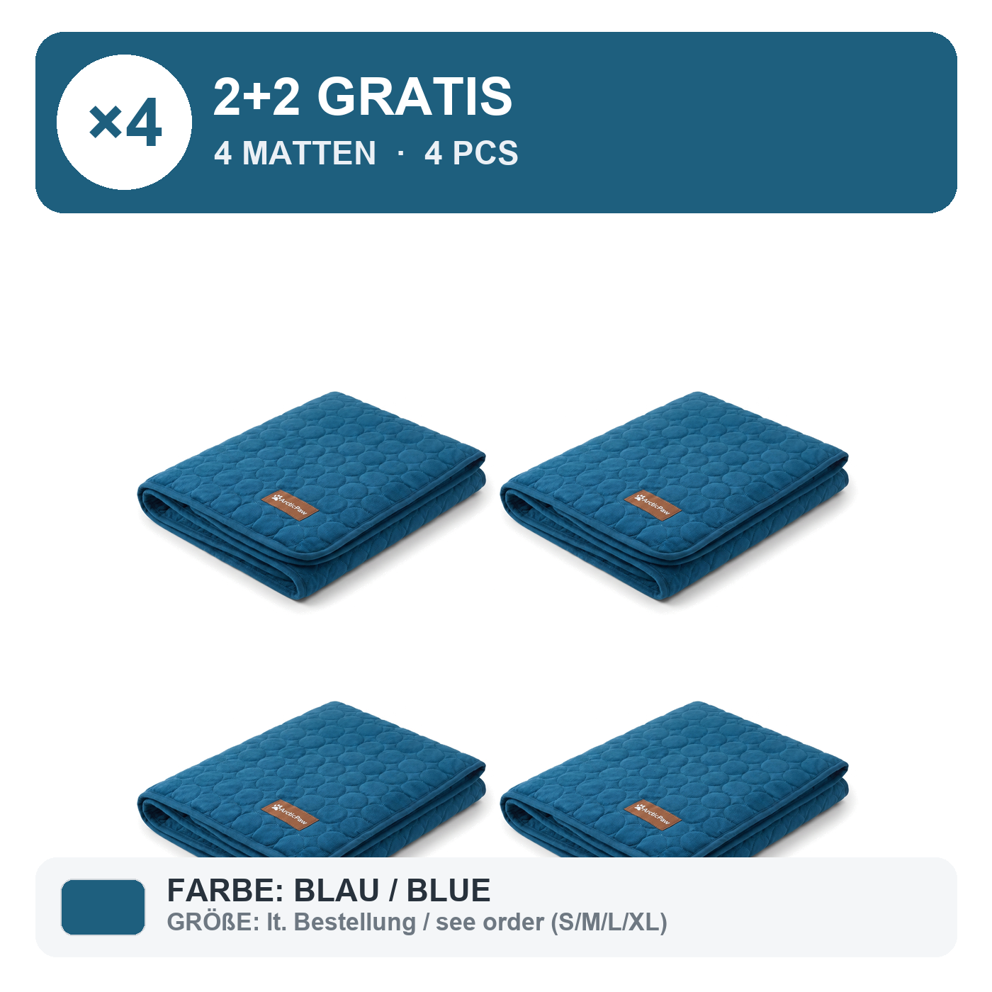 BUNDLE 2+2 = 4 Matten / Blau (Lieferanten-Info)