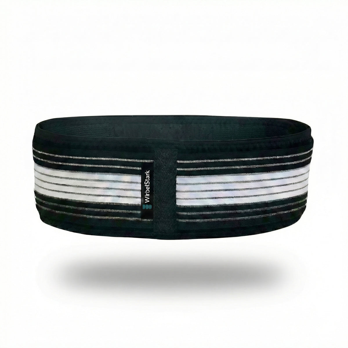WirbelStark belt shown in full with its broad striped panel