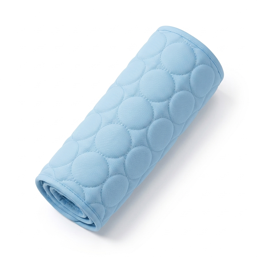 ArcticSilk Kühlmatte Hellblau gerollt